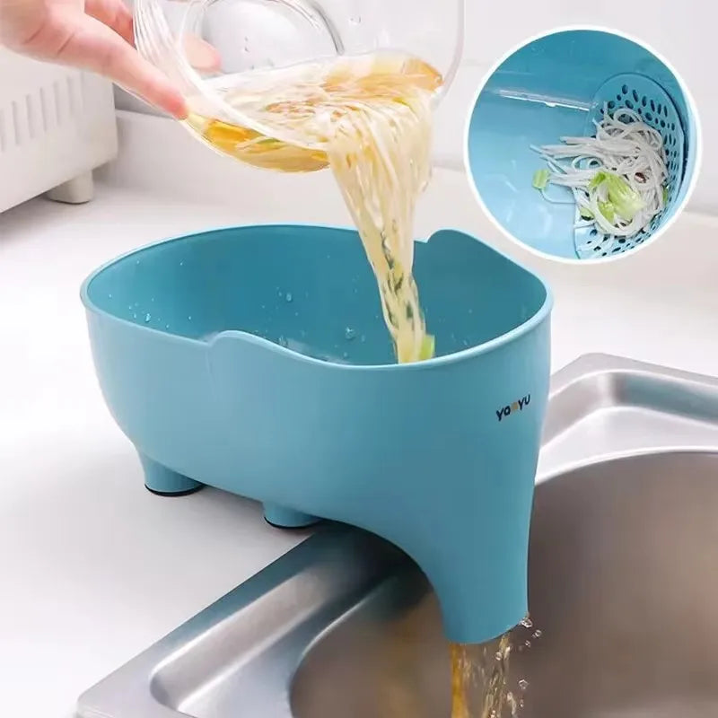 Elephant-Shaped Multi-Functional Kitchen Drainage Basket