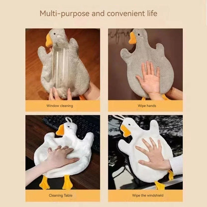 Cartoon Goose Hand Towel for Kitchen and Bathroom