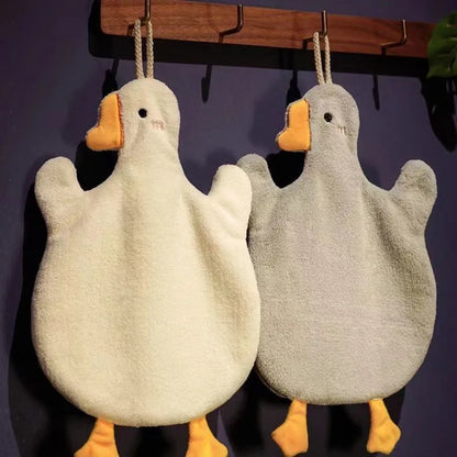 Cartoon Goose Hand Towel for Kitchen and Bathroom