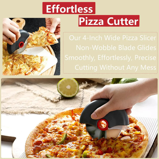 Multi-Purpose Stainless Steel Roller Cutter for Pizza, Cake, and Dough