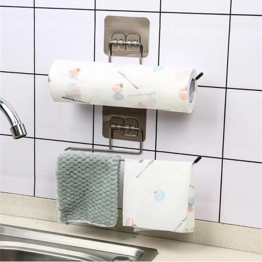 2-Piece Adhesive Kitchen & Toilet Paper Towel Holder Set