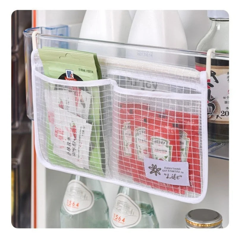 Refrigerator Door Hanging Mesh Organizer