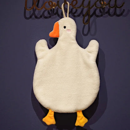 Cartoon Goose Hand Towel for Kitchen and Bathroom