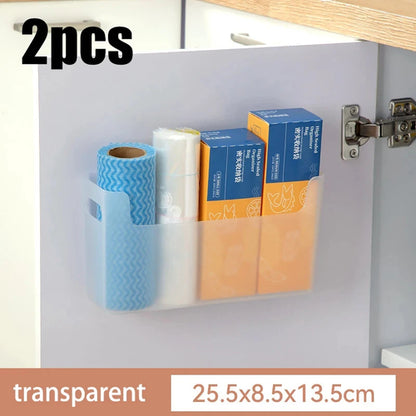 Wall-Mounted Kitchen Cabinet Organizer for Cling Film and Storage Bags