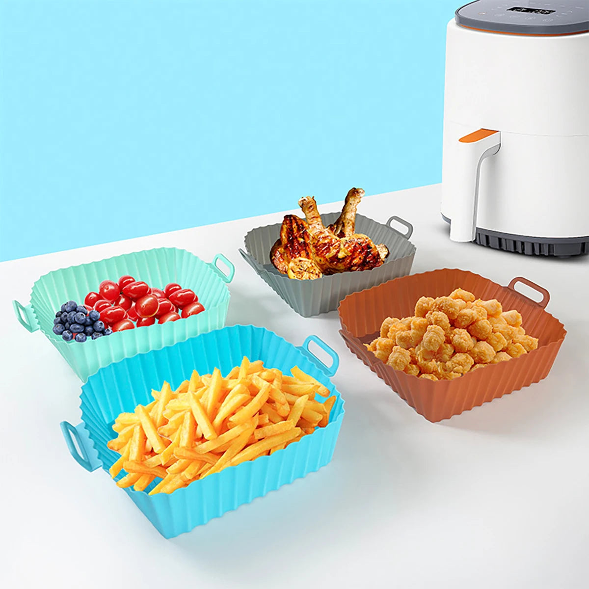 Reusable Silicone Air Fryer Liners & Basket Inserts