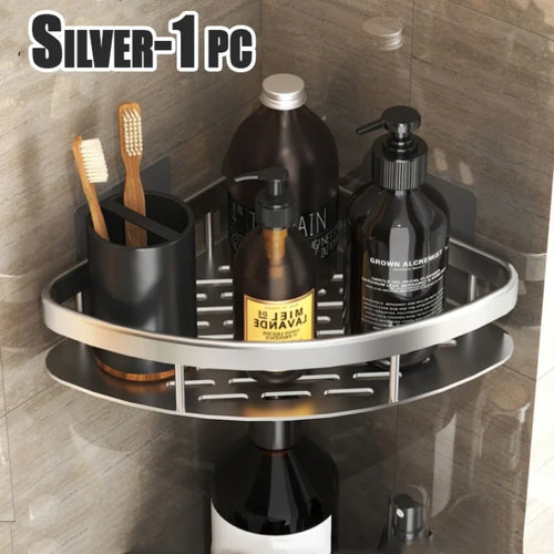 Aluminum Alloy Bathroom & Kitchen Storage Organizer Shelf