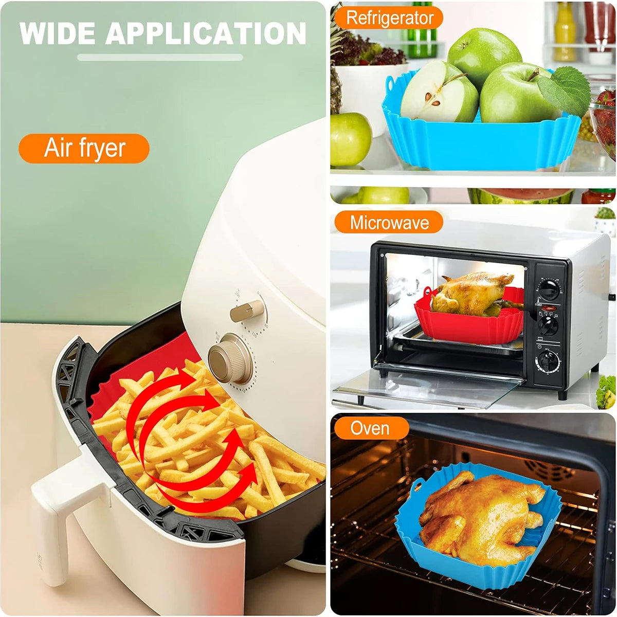 Reusable Silicone Air Fryer Liners & Basket Inserts