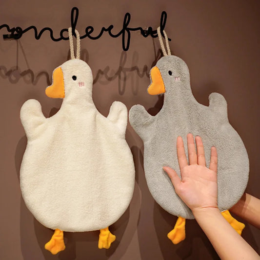 Cartoon Goose Hand Towel for Kitchen and Bathroom