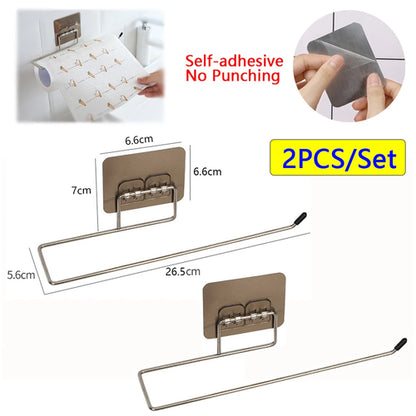 2-Piece Adhesive Kitchen & Toilet Paper Towel Holder Set