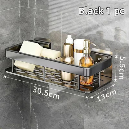 Aluminum Alloy Bathroom & Kitchen Storage Organizer Shelf