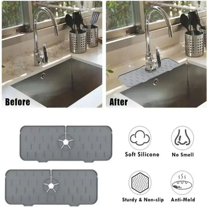 Silicone Kitchen Sink Faucet Mat & Splash Guard