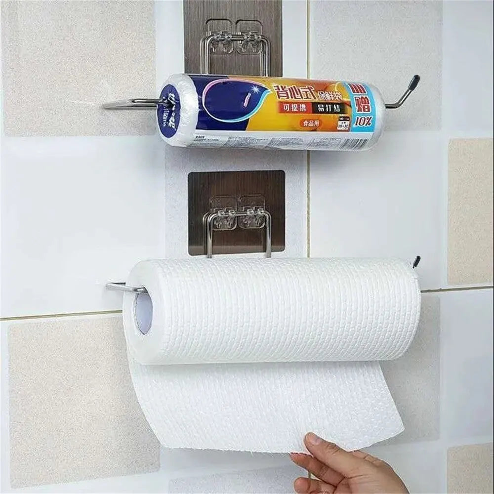 2-Piece Adhesive Kitchen & Toilet Paper Towel Holder Set