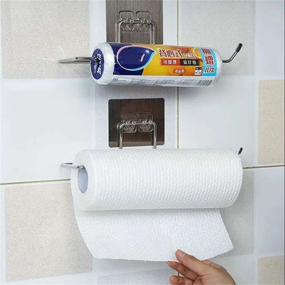 2-Piece Adhesive Kitchen & Toilet Paper Towel Holder Set